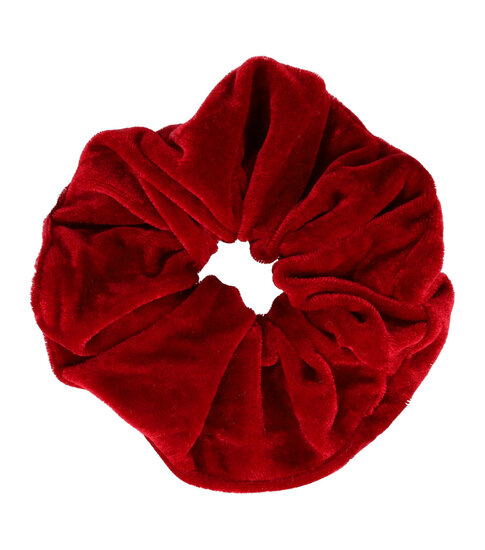 2103811464 Haarelastiek Scrunchie – Basic – Velvet Stof – Warm Kleur Rood