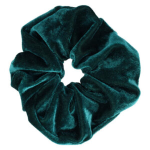Haarelastiek Scrunchie – Basic – Velvet Stof – Flessenkleur Groen
