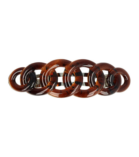 2103886353 Haarspeld Patentspeld Cirkels 9cm – Open Cirkel Vormen – Bruin