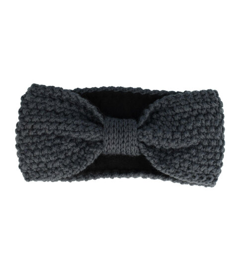 2104221654 Haarband Knoop 10cm – Effen Kleur – Gebreide Stof – Grijs