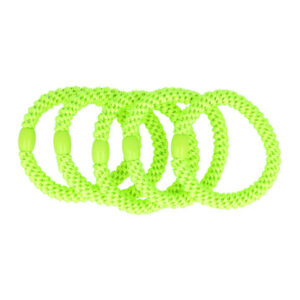 Haarelastieken basic - Hair Tie neon - Groen - Set van 5