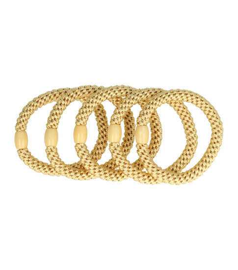 2104237227 Haarelastieken basic - Hair Tie - Beige - Set van 5