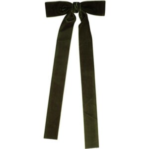 Haarspeld Patentspeld Strik 15cm – Velvet Stof – Linten 35cm – Handmade – Groen