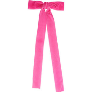 Haarspeld Patentspeld Strik 15cm – Velvet Stof – Linten 35cm – Handmade – Fuchsia Roze