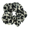 2104582803 Haarelastiek Scrunchie – Panterprint – Gladde Stof – Zwart Wit Grijs