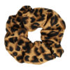 2104582809 Haarelastiek Scrunchie – Panterprint – Gladde Stof – Zwart Bruin