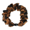 2104584456 Haarelastiek Scrunchie – Hair-Tie Panterprint – Gladde Stof – Bruin – Set van 2