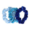 Haarelastiek Scrunchie – Basic Smal – Velvet Stof – Blauw – Set van 3