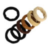 2106378705 Haarelastieken basic - Endless geribbeld - Bruin zwart beige - Set van 7