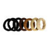 2106378711 Haarelastieken basic - Endless geribbeld - Bruin zwart beige - Set van 7