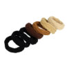 2106378717 Haarelastieken basic - Endless geribbeld - Bruin zwart beige - Set van 7