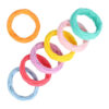 2106401376 Haarelastieken basic - Endless geribbeld - Blauw roze geel paars oranje - Set van 7