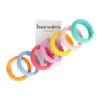 2106401382 Haarelastieken basic - Endless geribbeld - Blauw roze geel paars oranje - Set van 7