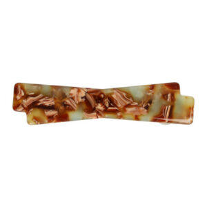 Haarspeld Patentspeld Recht 6,5cm – Marmer Duo Kleuren – Anti-Slip – Bruin/Groen