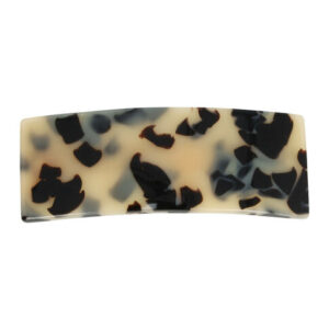 Haarspeld Marmer 8cm Zwart Beige – Stevige Patentspeld met Marmerpatroon – 8cm Haarclip