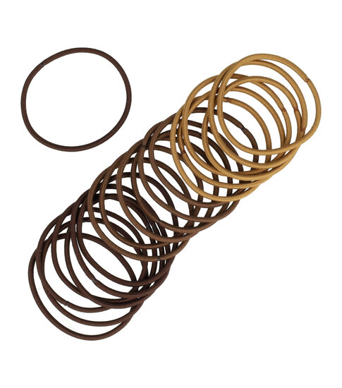 2106643071 Haarelastieken basic - Dun zonder metaal - Bruin - Set van 20