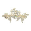 2106713436 Haarspeld Patentspeld Vlindervorm 9cm – Strass Steentjes – Goud/Zilver