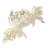 2106713439 Haarspeld Patentspeld Vlindervorm 9cm – Strass Steentjes – Goud/Zilver