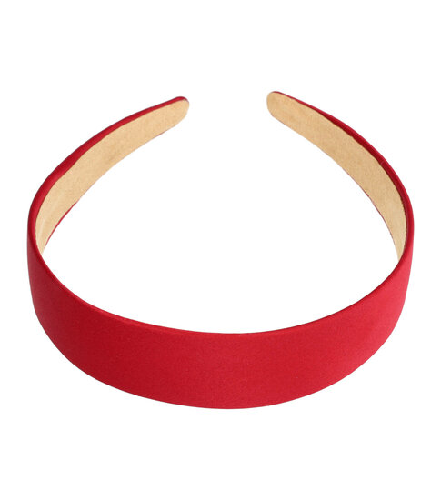 2107051512 Haarband Diadeem 3cm – Satijnen Stof – Effen Kleur – Rood