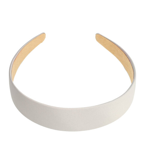 2107066104 Haarband Diadeem 3cm – Satijnen Stof – Effen Kleur – Grijs