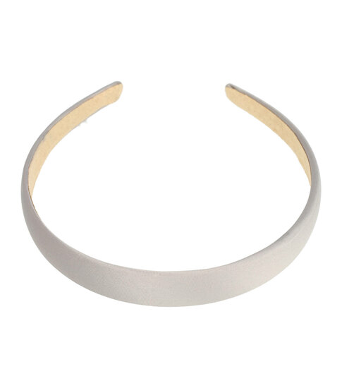 2107076478 Haarband Diadeem 2cm – Gladde Satijnen Stof – Effen Kleur – Grijs