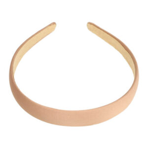 Haarband Diadeem 2cm – Gladde Satijnen Stof – Effen Kleur – Beige