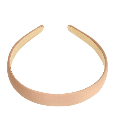 2107080138 Haarband Diadeem 2cm – Gladde Satijnen Stof – Effen Kleur – Beige