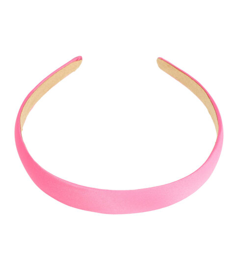 2107250439 Haarband Diadeem 2cm – Gladde Satijnen Stof – Effen Kleur – Fuchsia Roze