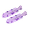 2107727103 Haarspeld Duckklemmen 6cm – Platte Vorm Beautyclips – Druivenprint – Paars – Set van 2