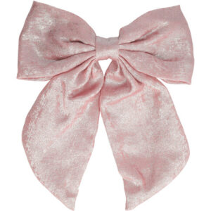 Haarspeld Patentspeld Strik 15cm – Glitter Glans Stof – Hand Made – Roze