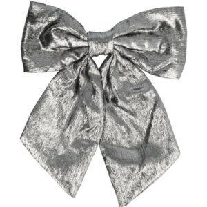 Haarspeld Patentspeld Strik 15cm – Glitter Glans Stof – Hand Made – Grijs