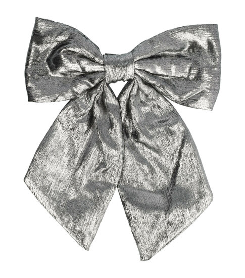 2107729275 Haarspeld Patentspeld Strik 15cm – Glitter Glans Stof – Hand Made – Grijs