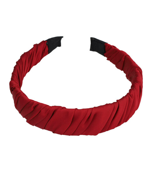 2107927413 Haarband Diadeem 3cm – Gedraaide Gladde Stof – Rood