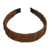 2107927422 Haarband Diadeem 3cm – Gedraaide Gladde Stof – Donkerbruin