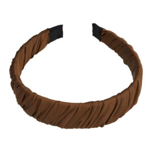 Haarband Diadeem 3cm – Gedraaide Gladde Stof – Donkerbruin