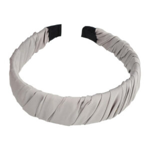 Haarband Diadeem 3cm – Gedraaide Gladde Stof – Grijs