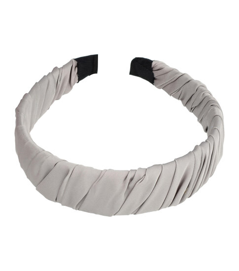 2107927461 Haarband Diadeem 3cm – Gedraaide Gladde Stof – Grijs