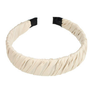Haarband Diadeem 3cm – Gedraaide Gladde Stof – Creme