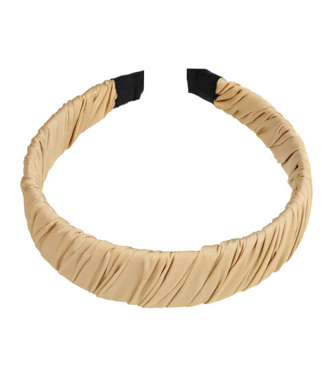 2107927479 Haarband Diadeem 3cm – Gedraaide Gladde Stof – Beige