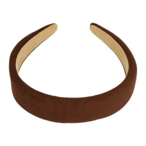 Haarband Diadeem 3cm – Zacht Gevuld – Velvet Stof – Donkerbruin