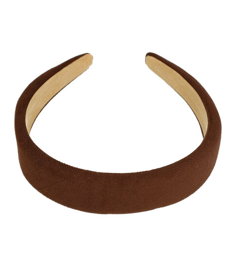 2107931220 Haarband Diadeem 3cm – Zacht Gevuld – Velvet Stof – Donkerbruin