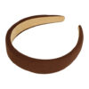2107931223 Haarband Diadeem 3cm – Zacht Gevuld – Velvet Stof – Donkerbruin