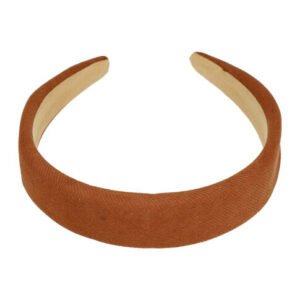 Haarband Diadeem 3cm – Zacht Gevuld – Velvet Stof – Bruin