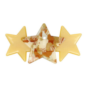 Haarspeld Patentspeld Sterren 7cm – Marmer Patroon – Anti-slip – Geel/Bruin