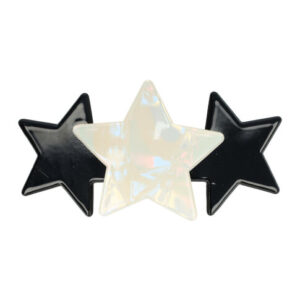 Haarspeld Sterren Marmer Zwart Wit Parelmoer – Sterren Design – Anti Slip Grip – 7cm Patentspeld Haarclip