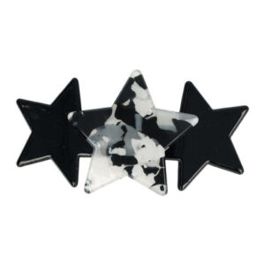 Haarspeld Patentspeld Sterren 7cm – Marmer Patroon – Anti-slip – Zwart/Wit/Grijs
