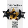 2108057379 Haarspeld Patentspeld Sterren 7cm – Marmer Patroon – Anti-slip – Zwart/Bruin