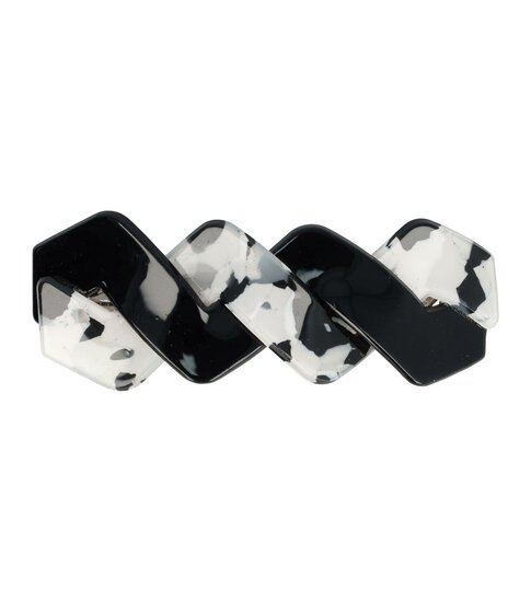 2108118015 Haarspeld Patentspeld Zigzag 7cm – Marmer Patroon – Anti-slip – Wit/Grijs/Zwart