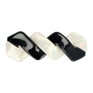 Haarspeld Patentspeld Zigzag 7cm – Marmer Patroon – Anti-slip – Zwart/Wit