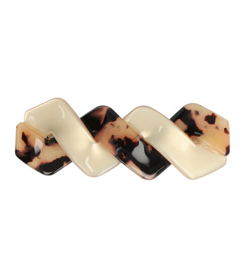 Haarspeld Patentspeld Zigzag 10cm – Marmer Patroon – Anti-slip – Creme Beige